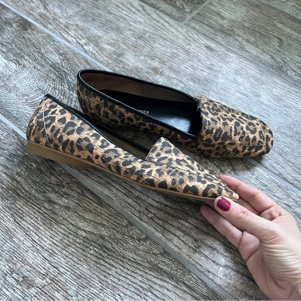 Donald J Pliner Deedee Leopard Loafers, Square Toe, Cork, women’s Size 7M, Brown - Picture 10 of 12